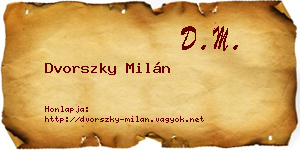 Dvorszky Milán névjegykártya