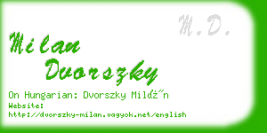 milan dvorszky business card